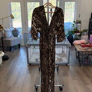 Elegant Leopard Print Maxi Dress